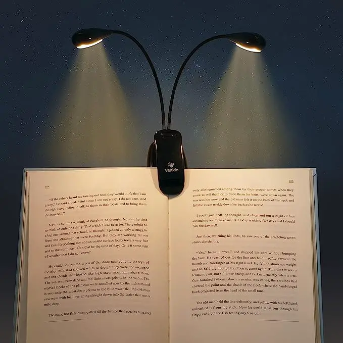 Vekkia Dual Heads Rechargeable Book Light