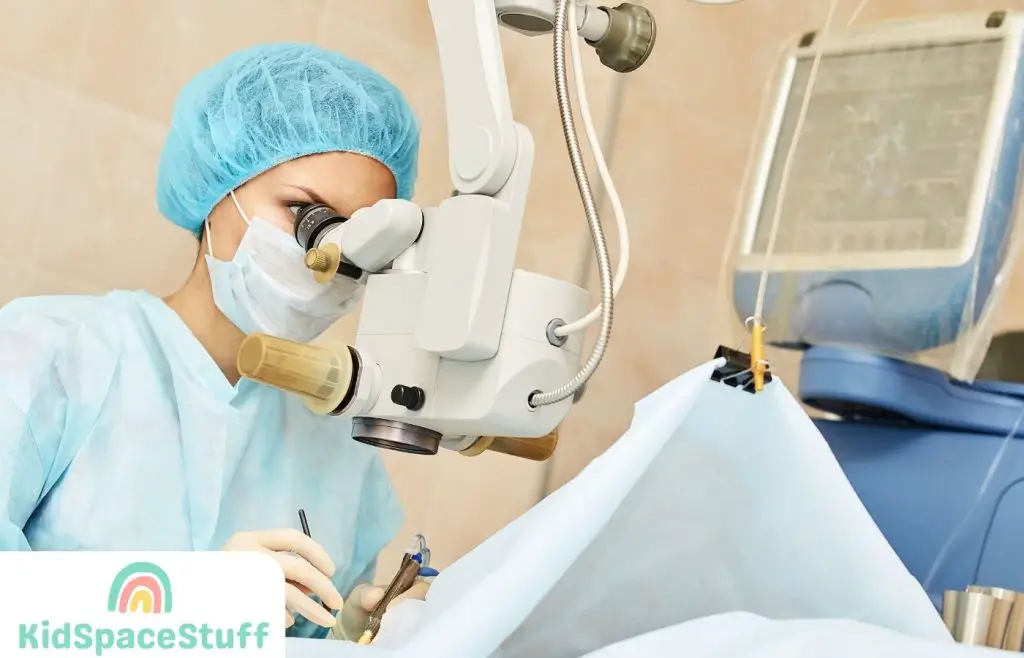 A picture of a Doctor having Lasik surgery