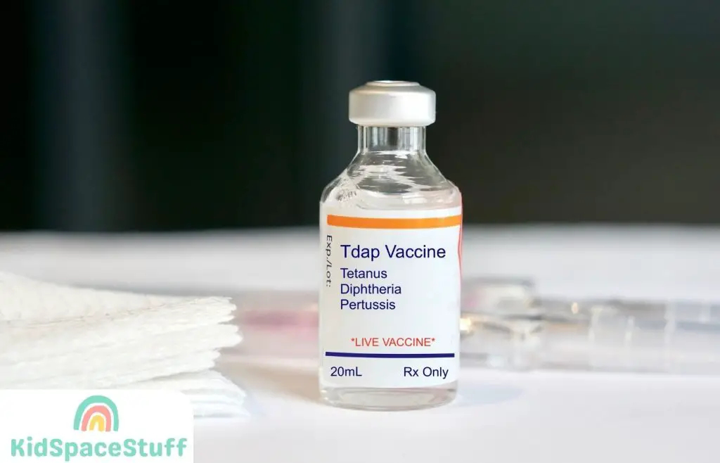 Tdap Vaccine in a glass vial for tetanus, diphtheria, and pertussis