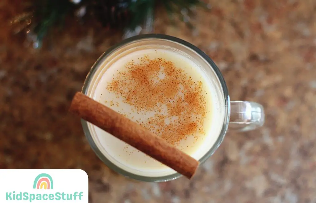 Eggnog holiday drink with cinnamon