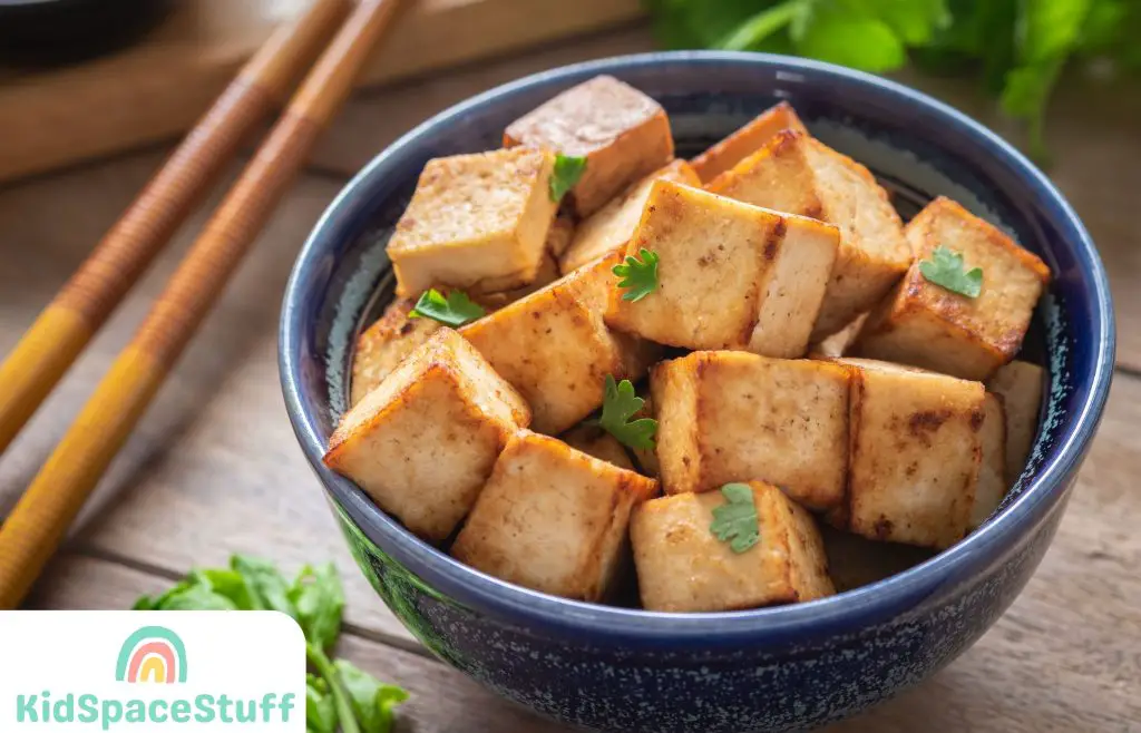 Fried tofu in bowl