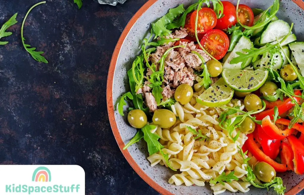 Pasta Tuna Salad with mixed vegetables