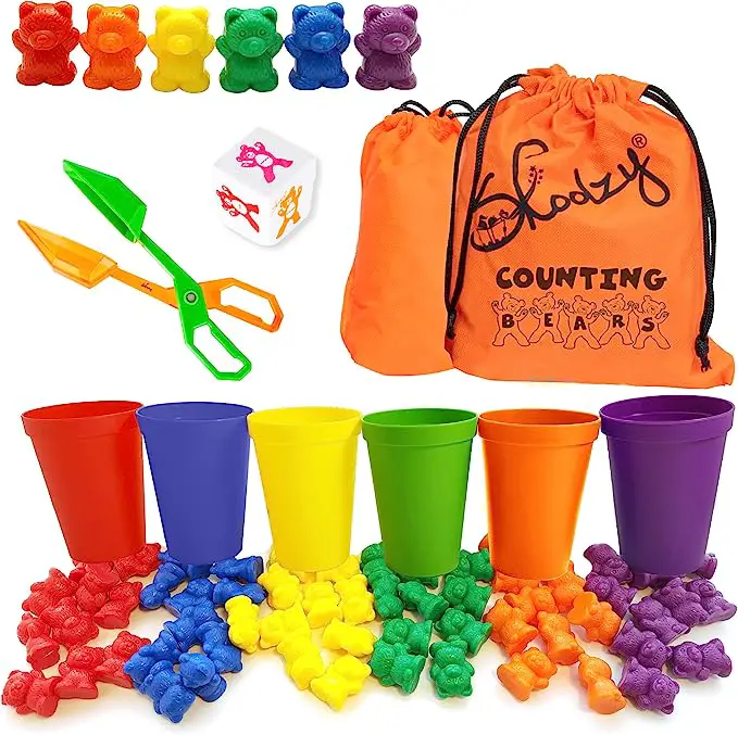 Skoolzy Rainbow Counting Bears With Matching Sorting Cups