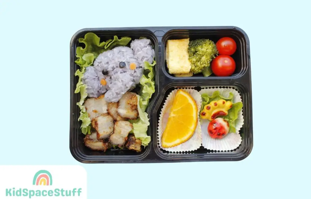 Food in a lunch box for kids