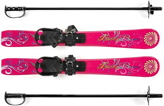 Lucky Bums Kids Beginner Snow Skis Pink Ski