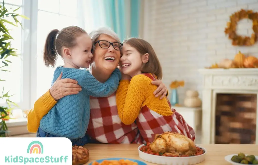 A picture of a grandmother and her granddaughters